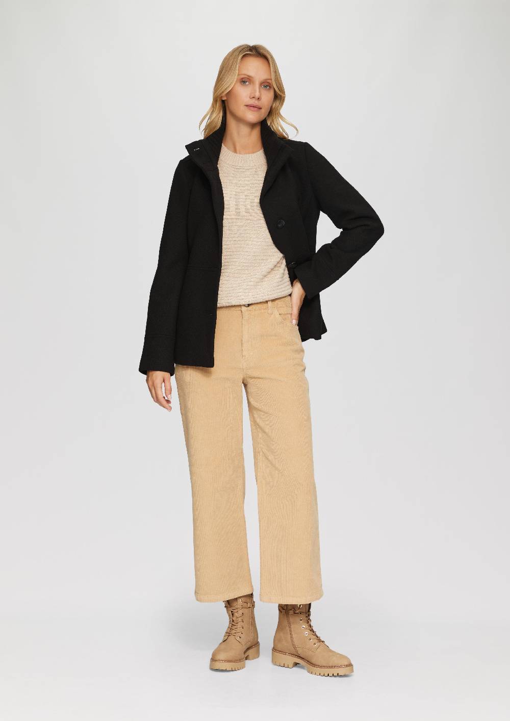 S.Oliver Twilljacke Mit Strick-Stehkragen Und Eingrifftaschen