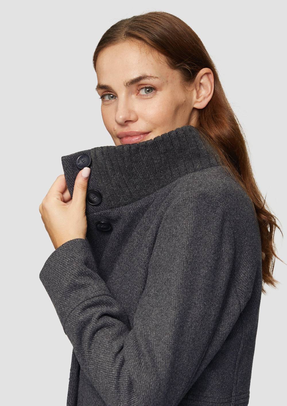 S.Oliver Twilljacke Mit Strick-Stehkragen Und Eingrifftaschen