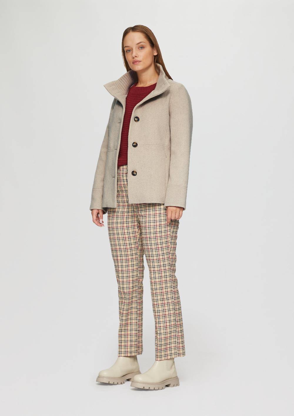 S.Oliver Twilljacke Mit Strick-Stehkragen Und Eingrifftaschen