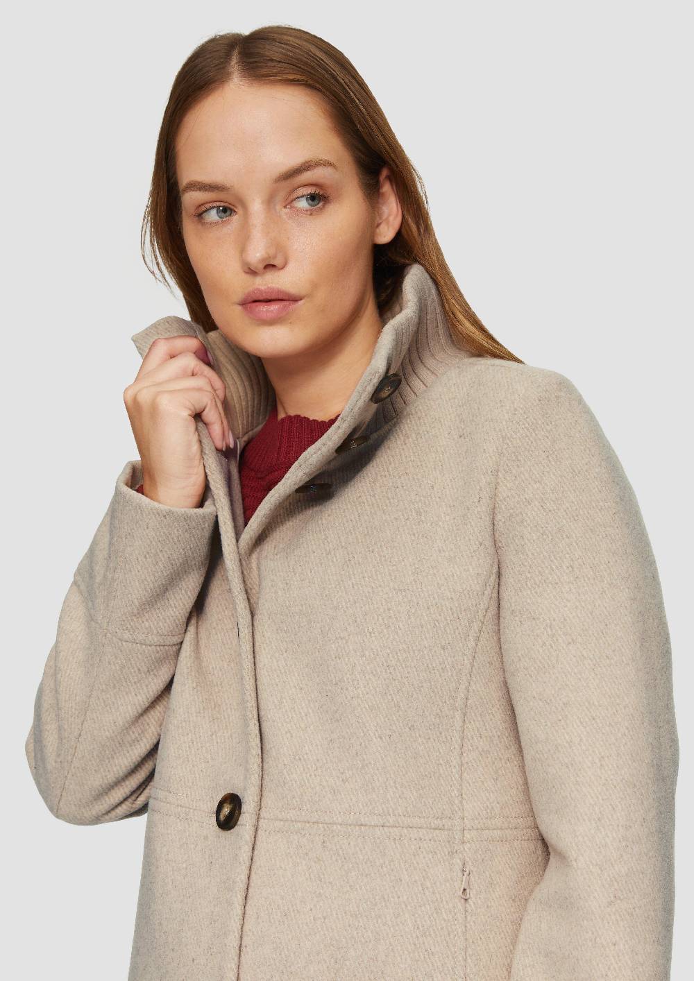 S.Oliver Twilljacke Mit Strick-Stehkragen Und Eingrifftaschen