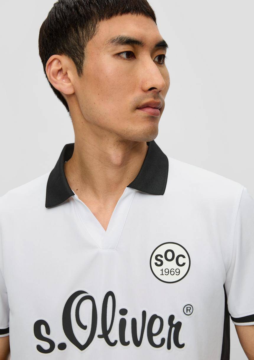 S.Oliver Unisex Poloshirt Mit EM-Print Und Offenem Kragen