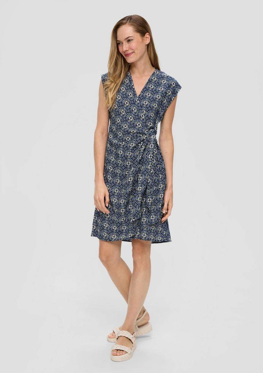 S.Oliver Viskose-Kleid Im Relaxed Fit Mit Knoten-Detail