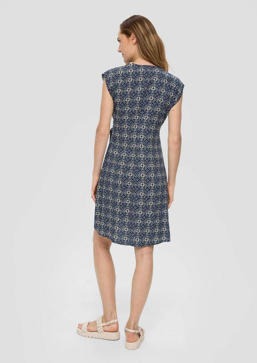 S.Oliver Viskose-Kleid Im Relaxed Fit Mit Knoten-Detail