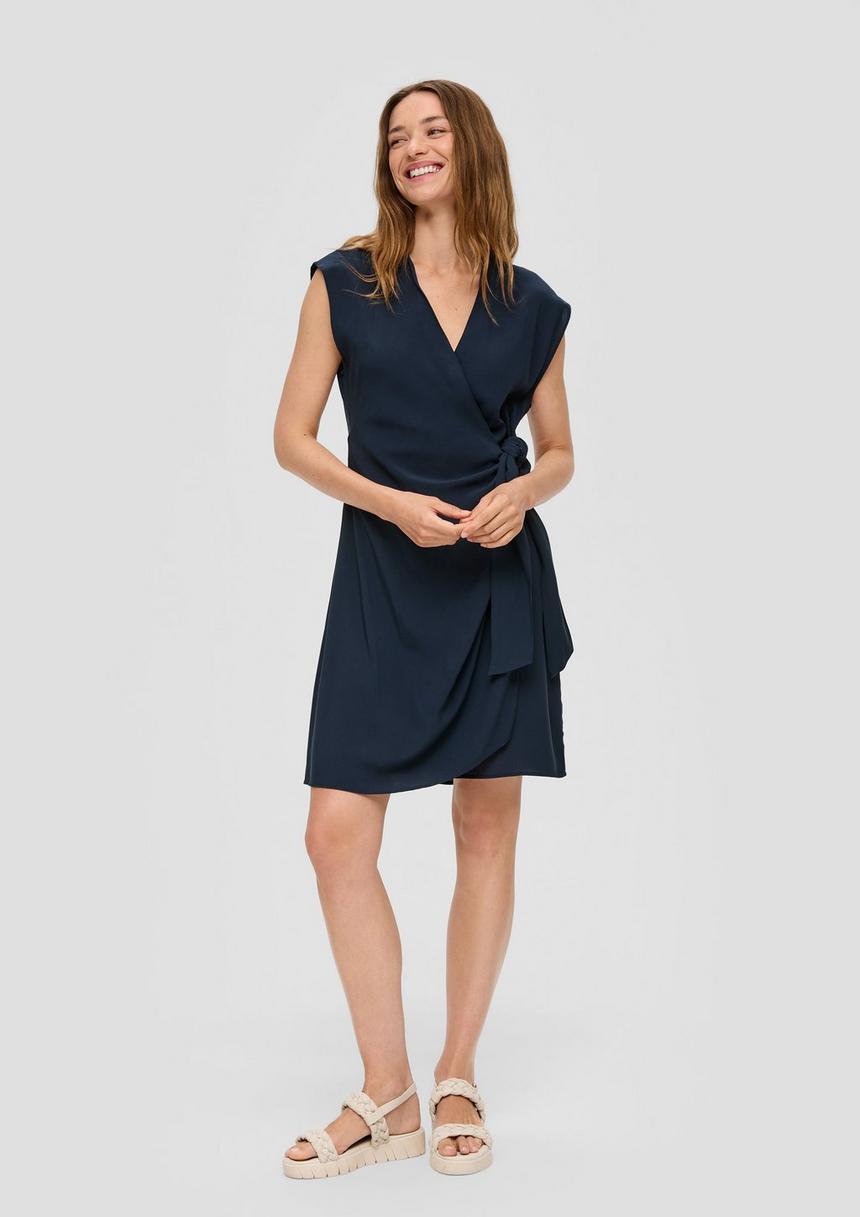 S.Oliver Viskose-Kleid Im Relaxed Fit Mit Knoten-Detail