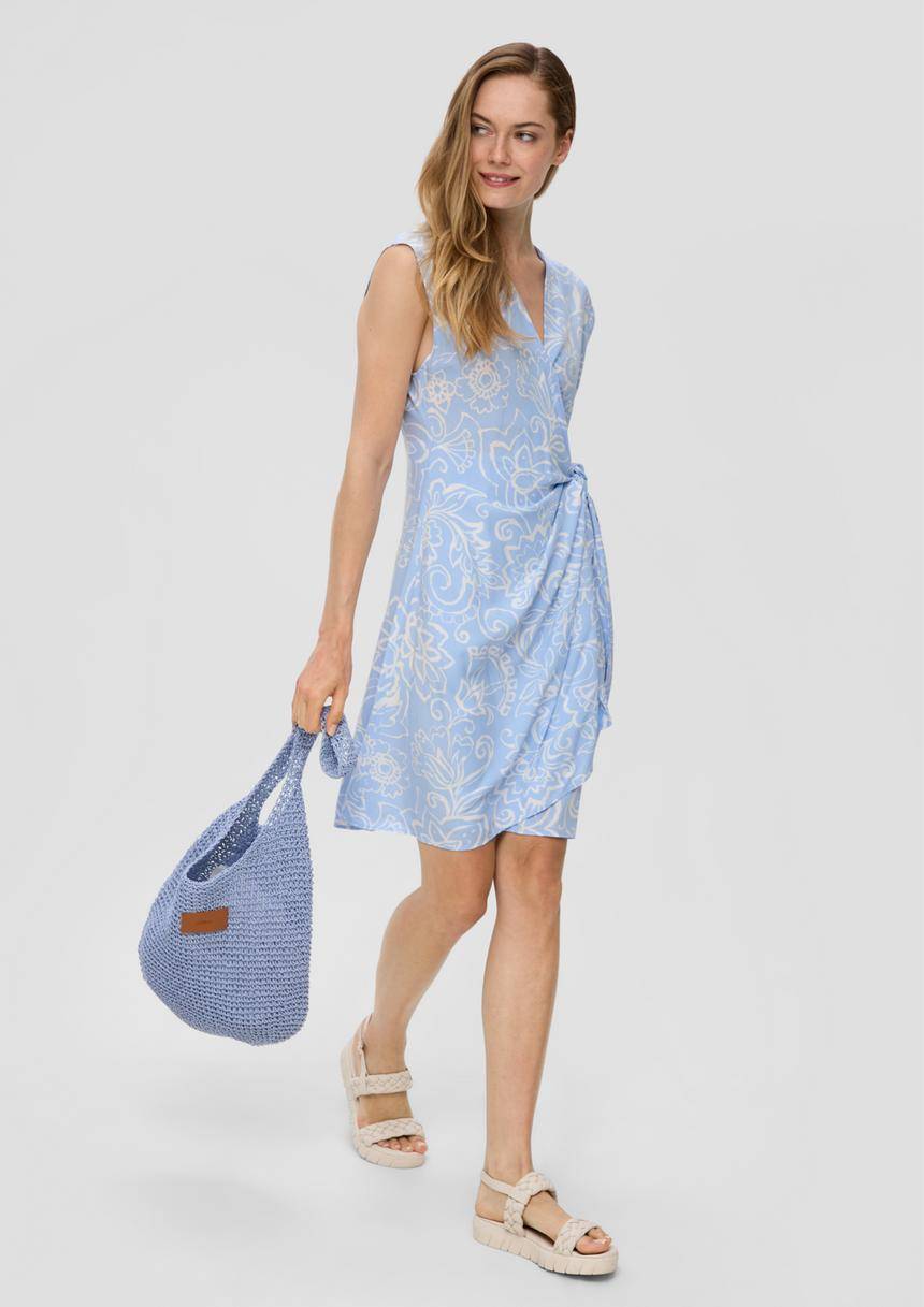 S.Oliver Viskose-Kleid Im Relaxed Fit Mit Knoten-Detail