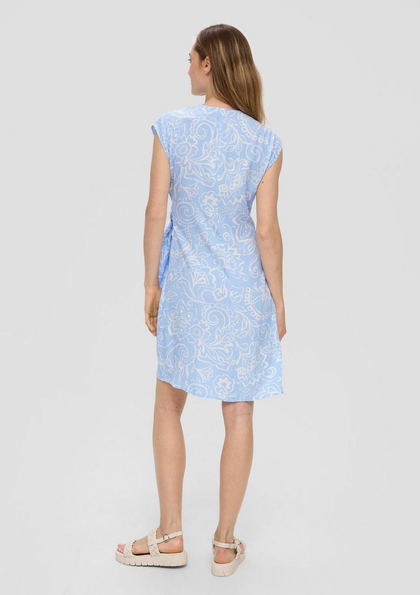 S.Oliver Viskose-Kleid Im Relaxed Fit Mit Knoten-Detail