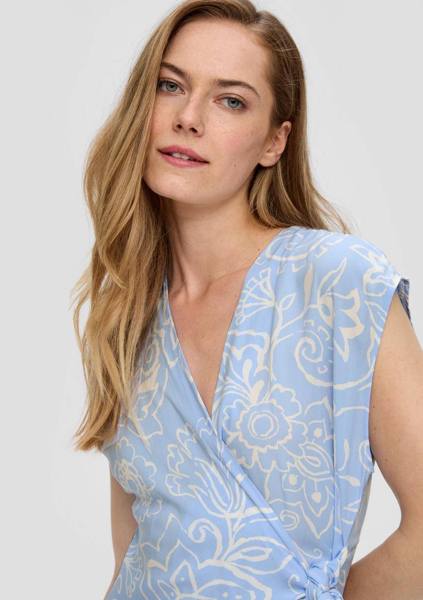 S.Oliver Viskose-Kleid Im Relaxed Fit Mit Knoten-Detail