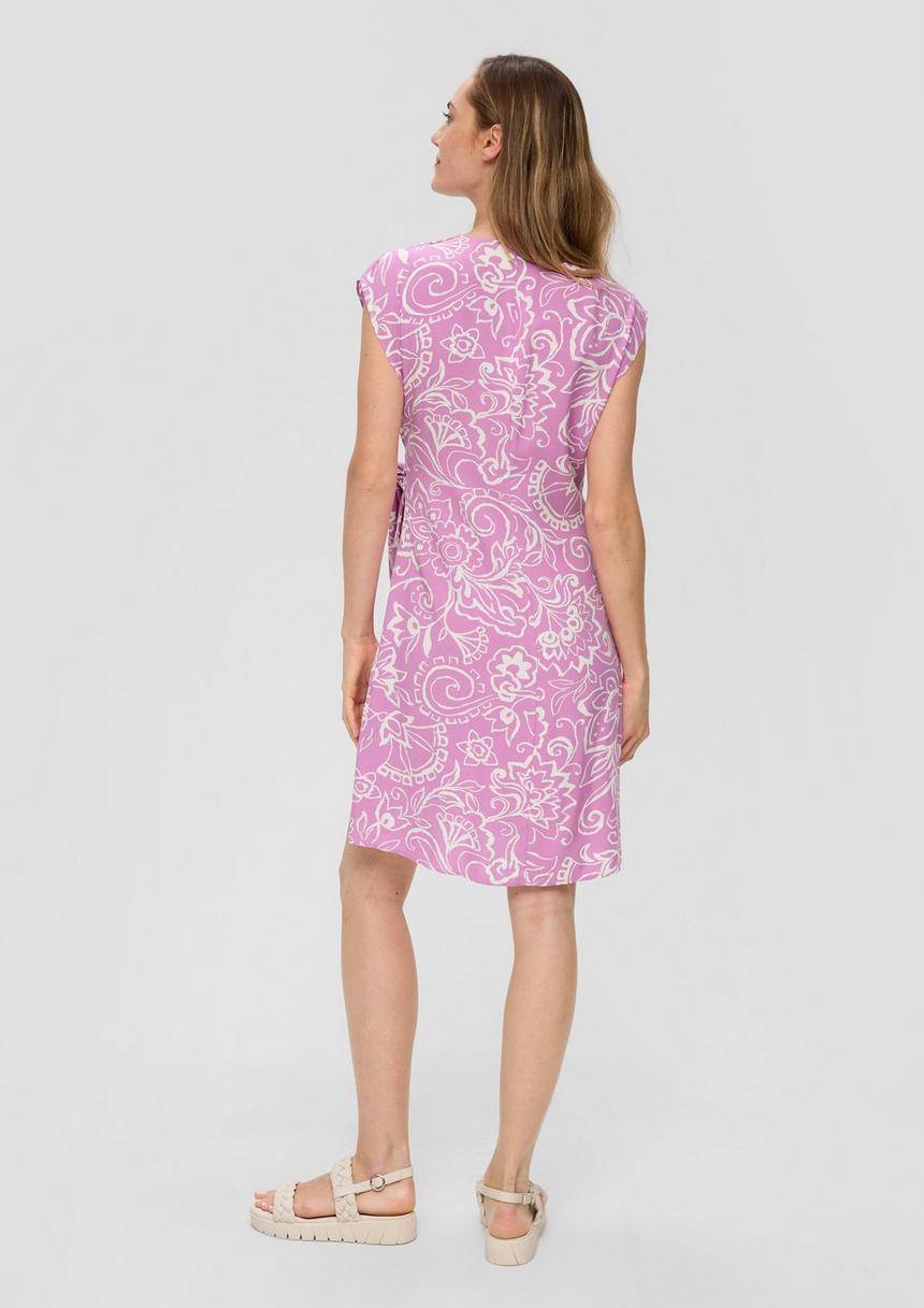 S.Oliver Viskose-Kleid Im Relaxed Fit Mit Knoten-Detail