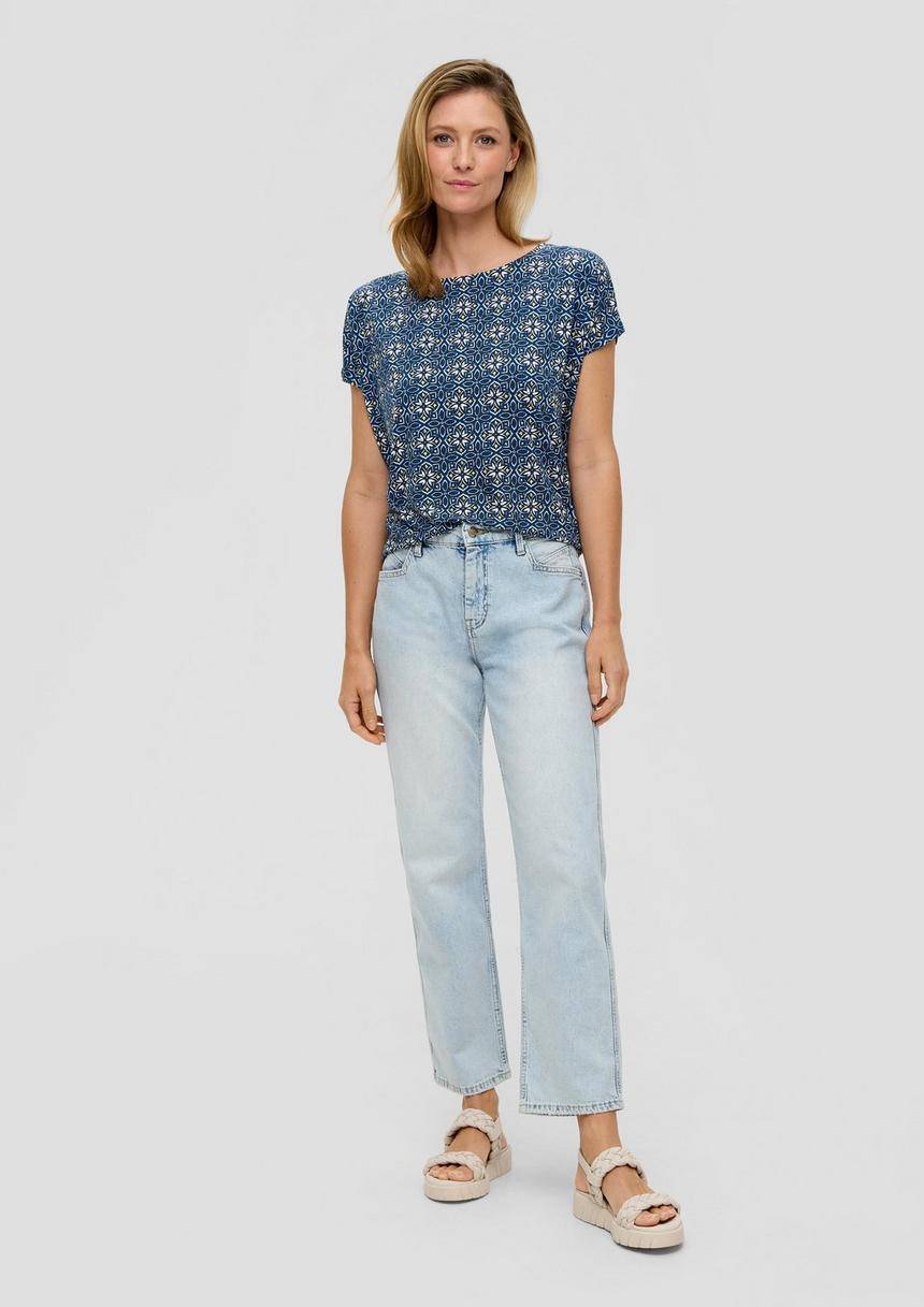 S.Oliver Viskose-Shirt Mit All-over-Print Im Relaxed Fit