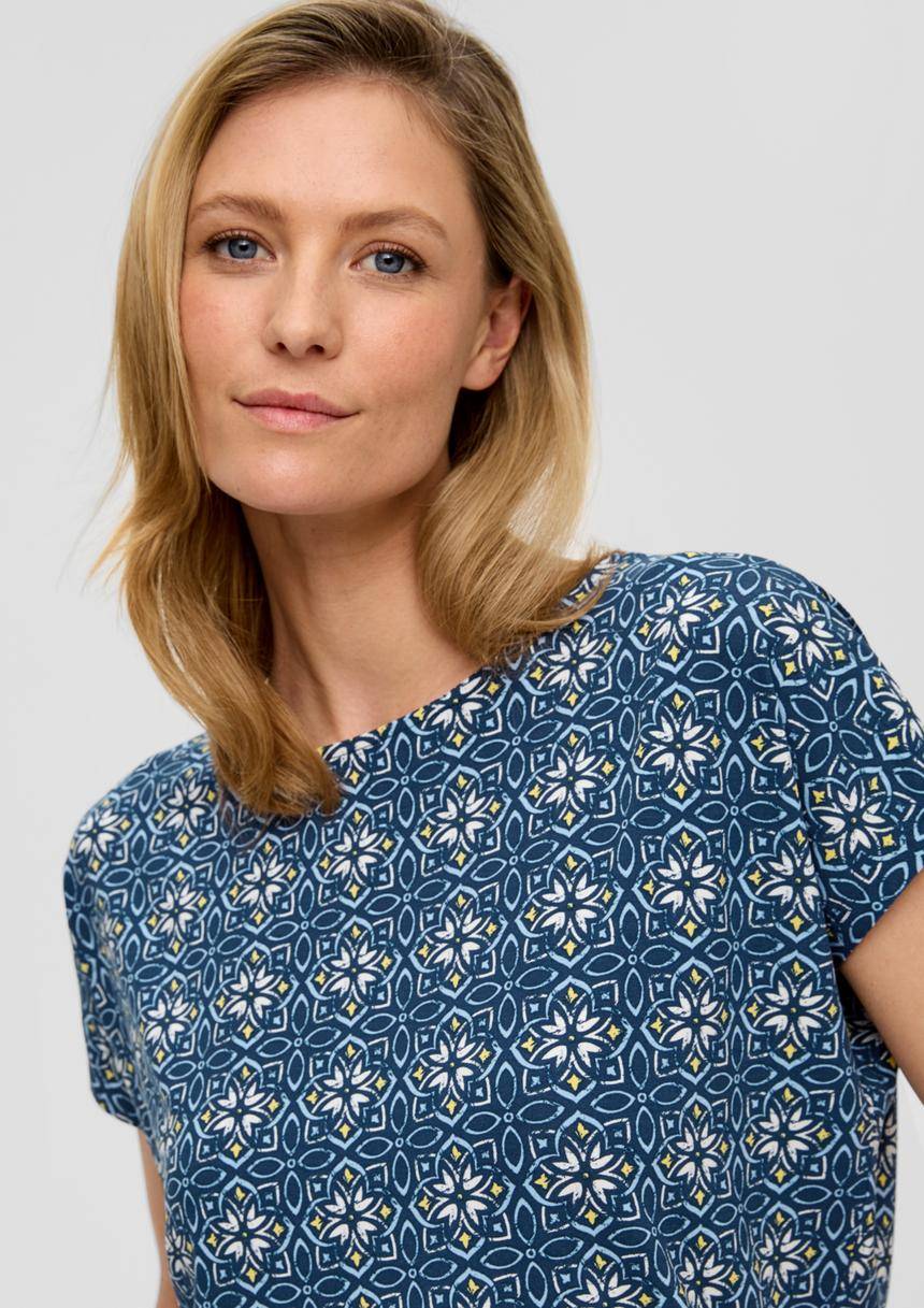 S.Oliver Viskose-Shirt Mit All-over-Print Im Relaxed Fit