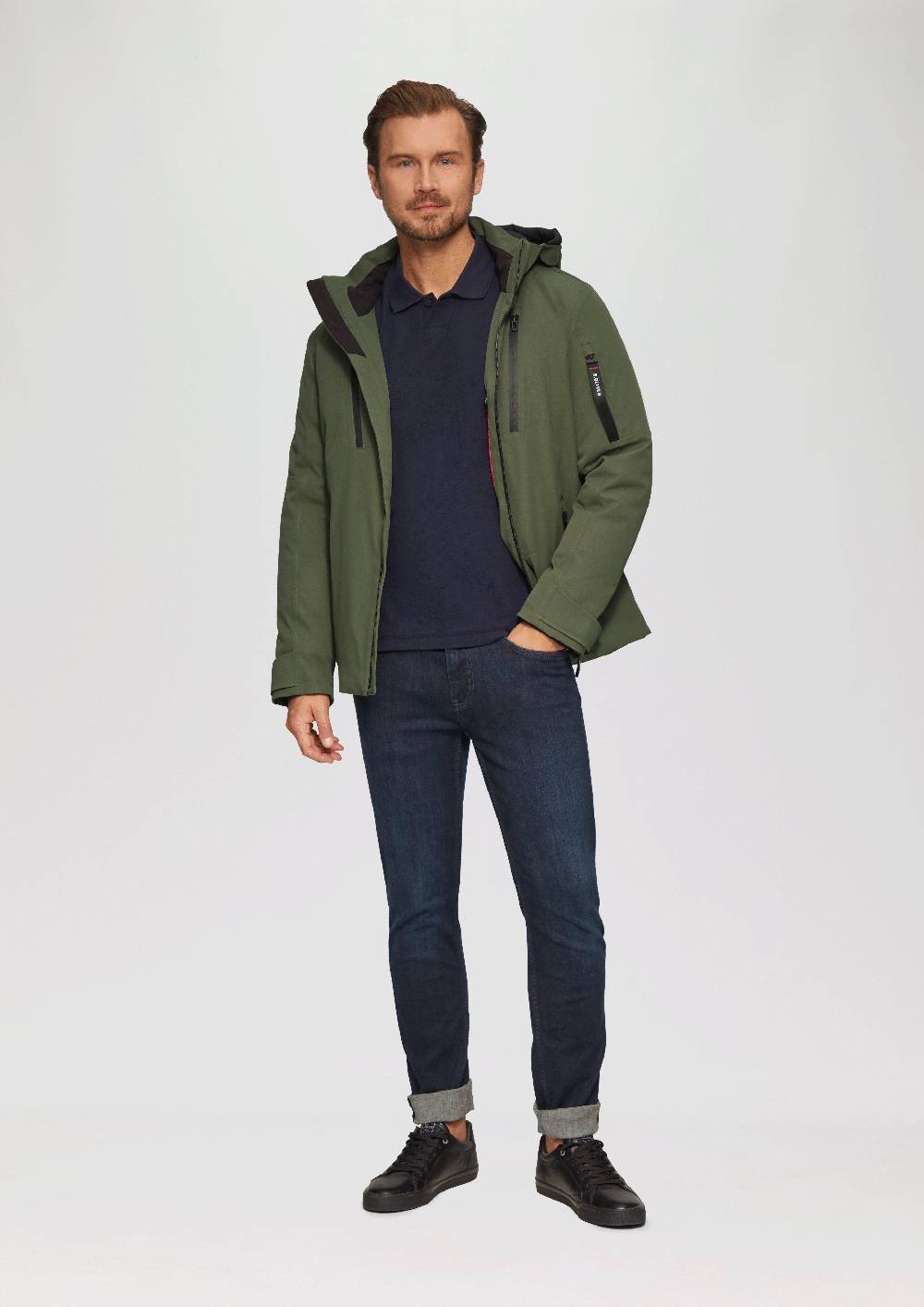 S.Oliver Wasserabweisende Twill-Jacke Mit Kapuze Und Zip-Details