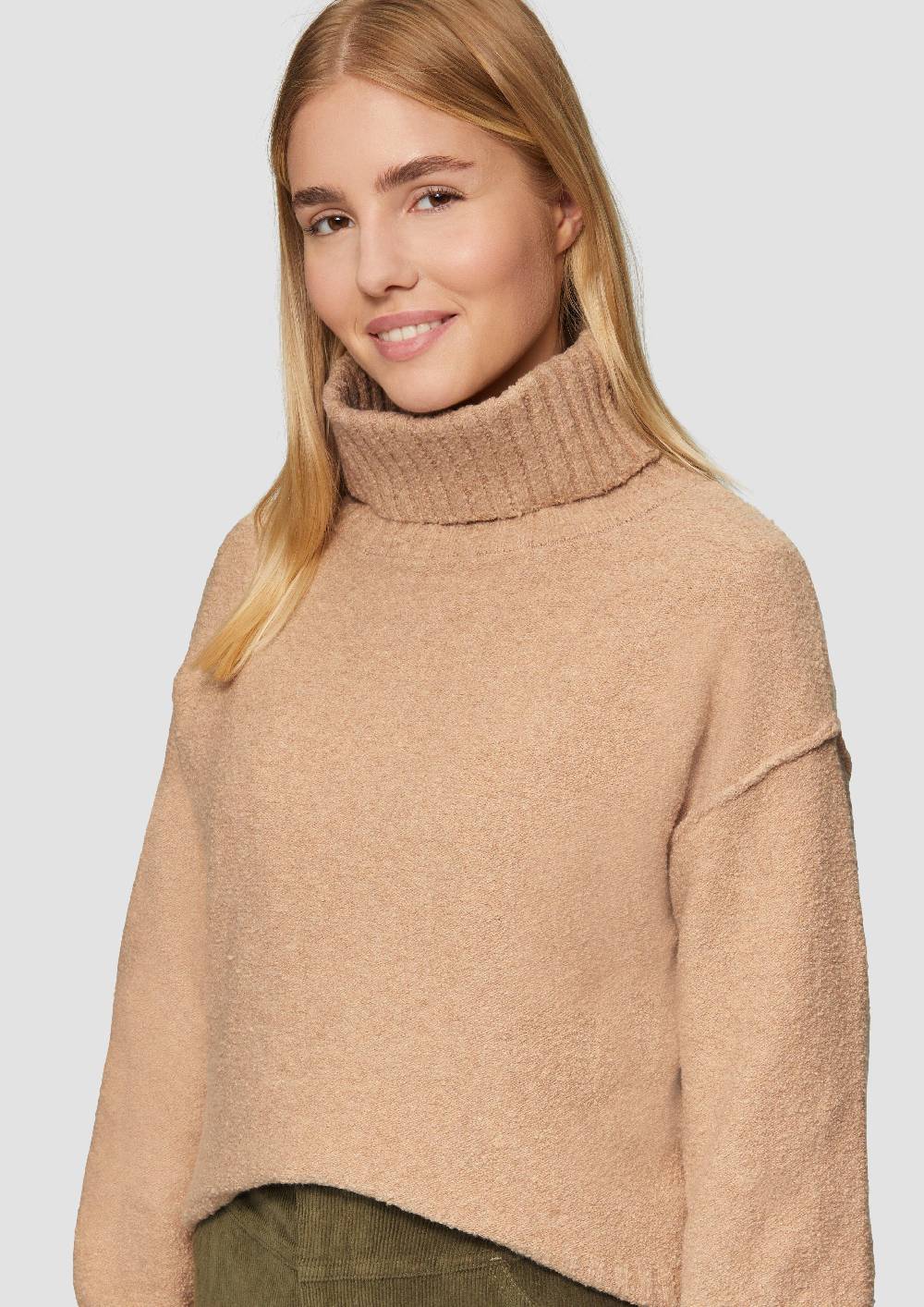S.Oliver Weicher Rollkragenpullover Aus Baumwoll-Bouclé