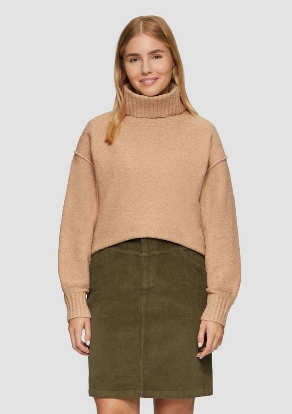 S.Oliver Weicher Rollkragenpullover aus Baumwoll-Bouclé