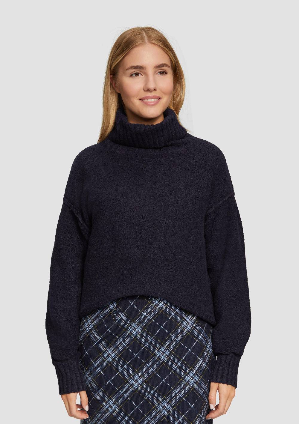 S.Oliver Weicher Rollkragenpullover Aus Baumwoll-Bouclé