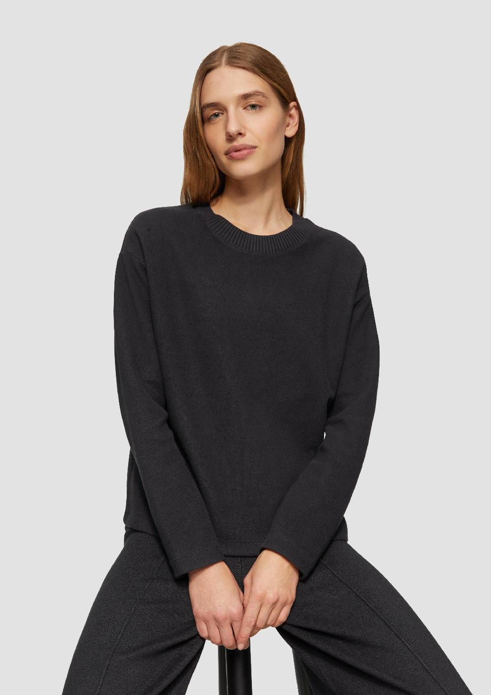 S.Oliver Weiches Sweatshirt Mit Gebrushter Oberfläche