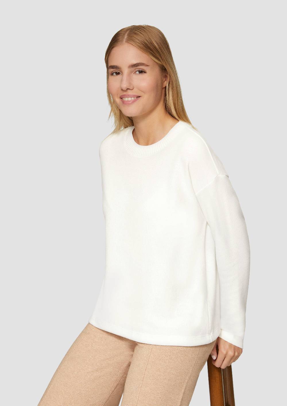 S.Oliver Weiches Sweatshirt Mit Gebrushter Oberfläche