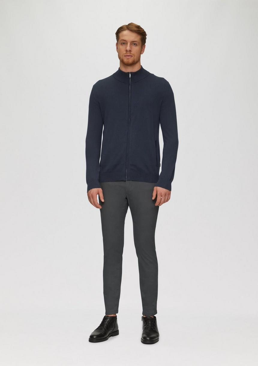 S.Oliver Zip-Jacke Aus Feinem Strick Mit Stehkragen