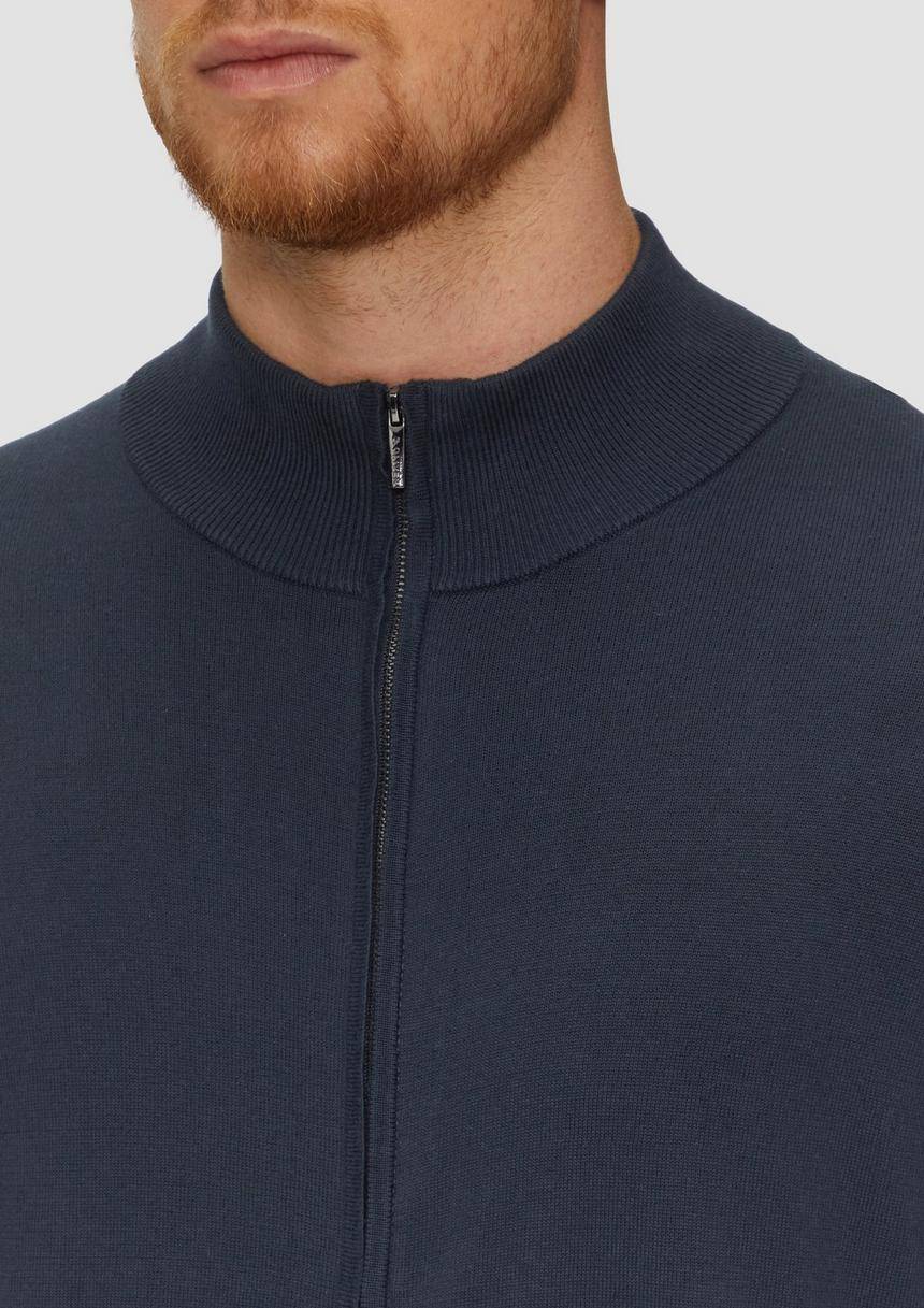 S.Oliver Zip-Jacke Aus Feinem Strick Mit Stehkragen