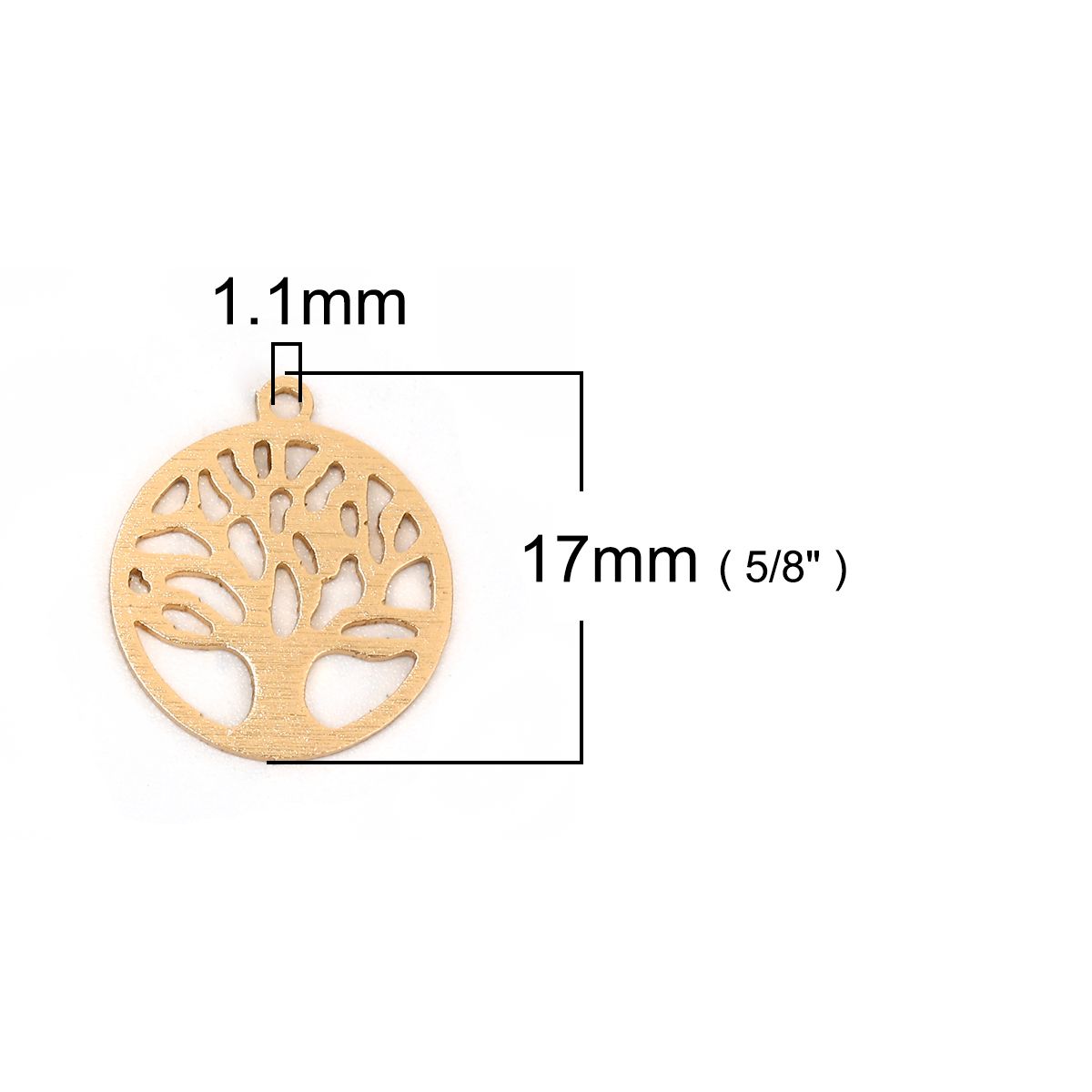Sadingo 1 Metallanhänger Lebensbaum - 17 X 15 Mm - Gold