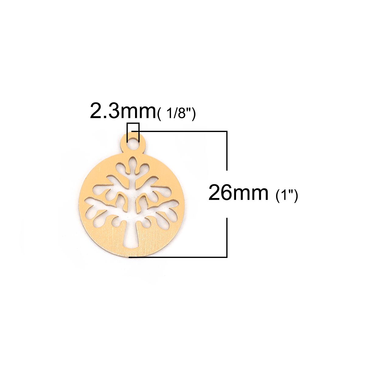 Sadingo 1 Metallanhänger Lebensbaum - 26 X 22 Mm - Gold