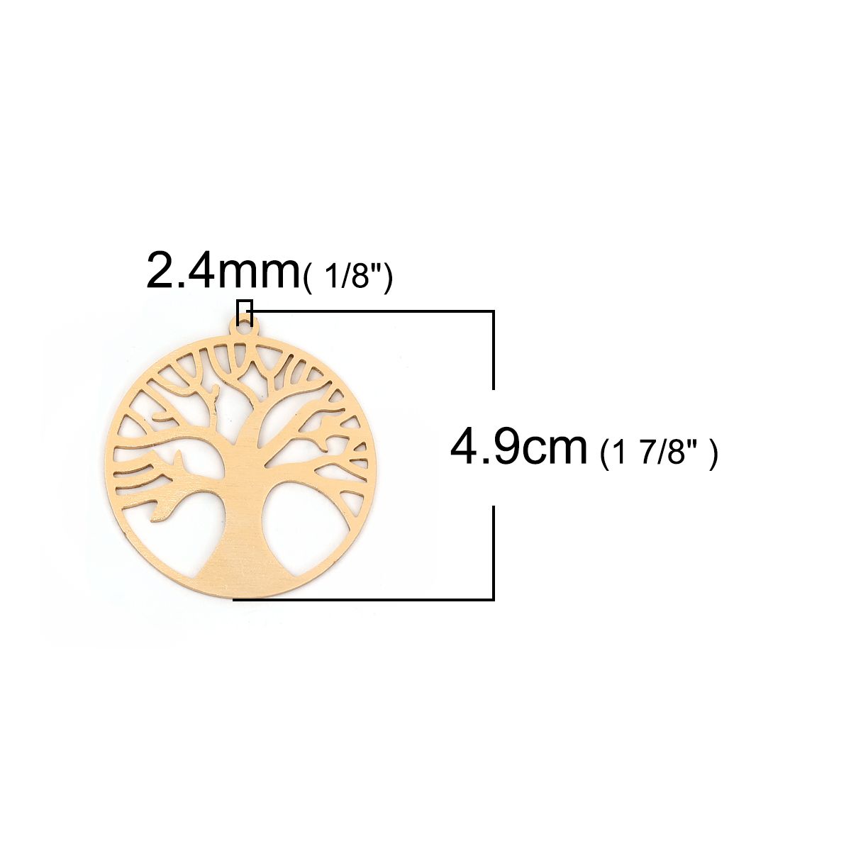 Sadingo 1 Metallanhänger Lebensbaum - 49 X 45 Mm - Gold