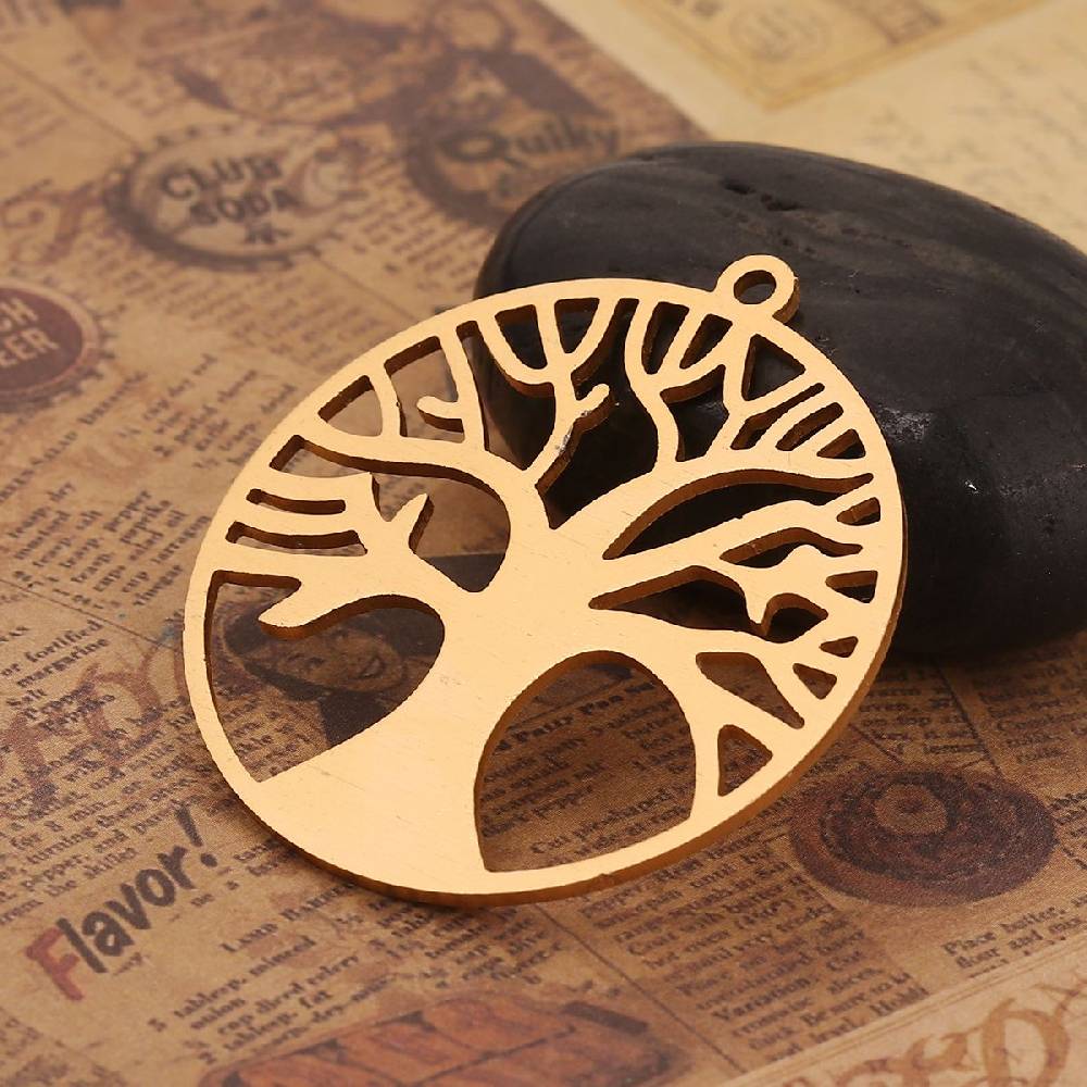 Sadingo 1 Metallanhänger Lebensbaum - 49 X 45 Mm - Gold