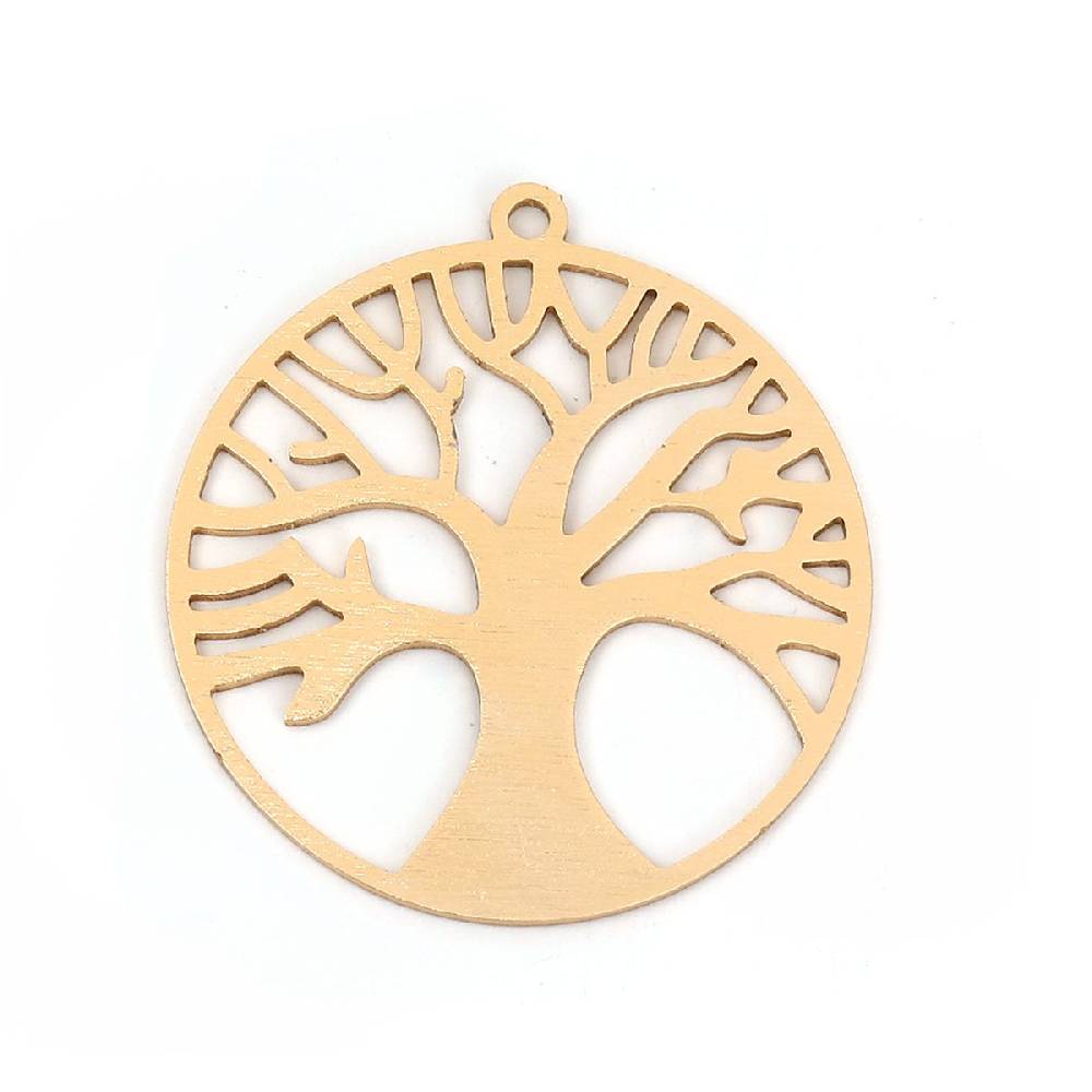 Sadingo 1 Metallanhänger Lebensbaum - 49 x 45 mm - Gold