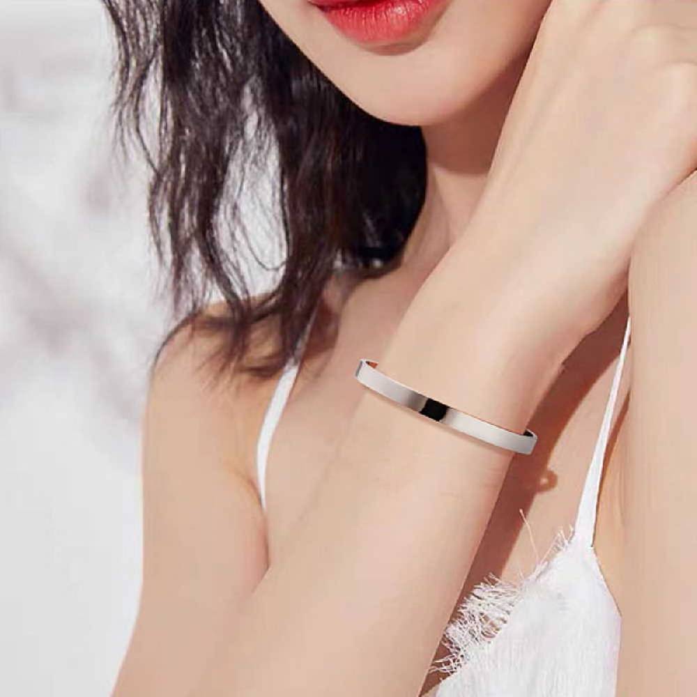 Sadingo Armreif Edelstahl Silber Mit Gravur Innen Und Außen