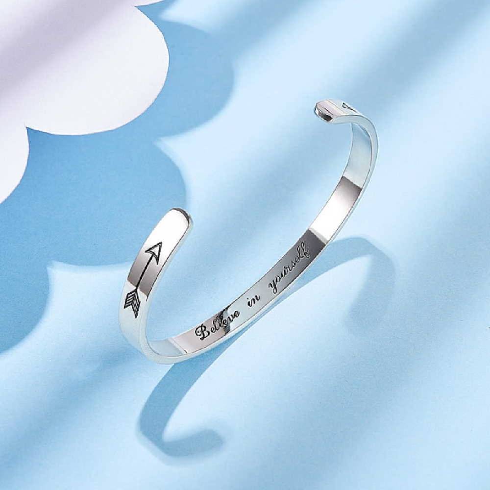 Sadingo Armreif Edelstahl Silber Mit Gravur Innen Und Außen