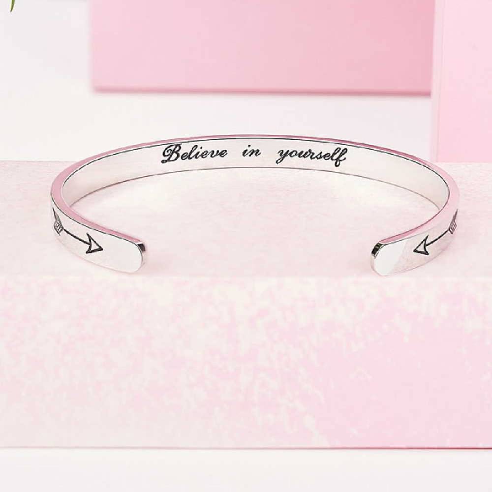 Sadingo Armreif Edelstahl Silber Mit Gravur Innen Und Außen