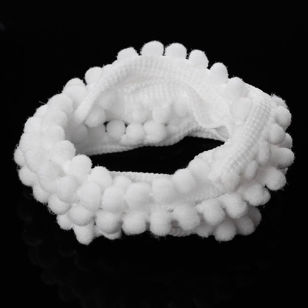 Sadingo Bommelborte Weiß 4,5 Meter, Breite 12mm, Pompomband