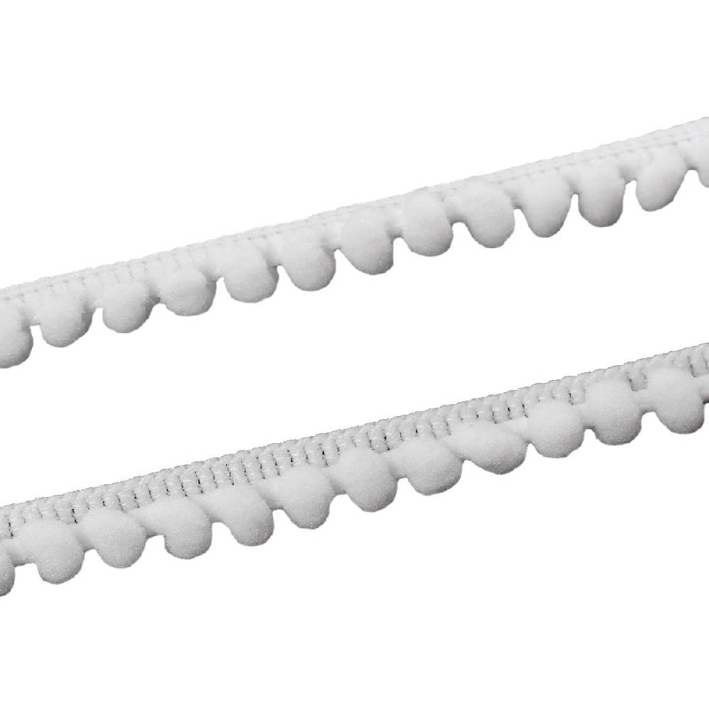 Sadingo Bommelborte Weiß 4,5 Meter, Breite 12mm, Pompomband