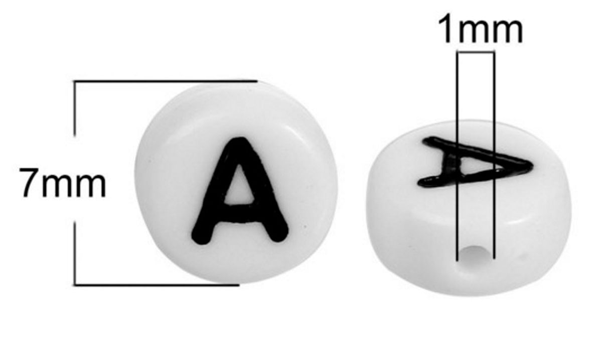 Sadingo Buchstabenperlen Acryl - A-Z Nach Wahl, Je 50 Stück - Ø 7 Mm