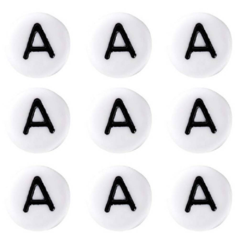 Sadingo Buchstabenperlen Acryl - A-Z nach Wahl, je 50 Stück - Ø 7 mm