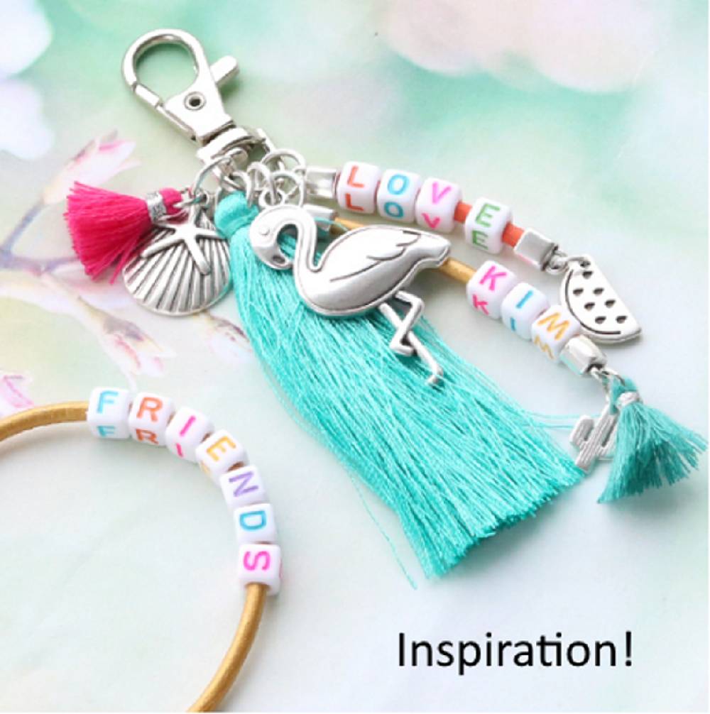 Sadingo Buchstabenperlen, Bunte Schrift, Acrylperlen - 90 Stück