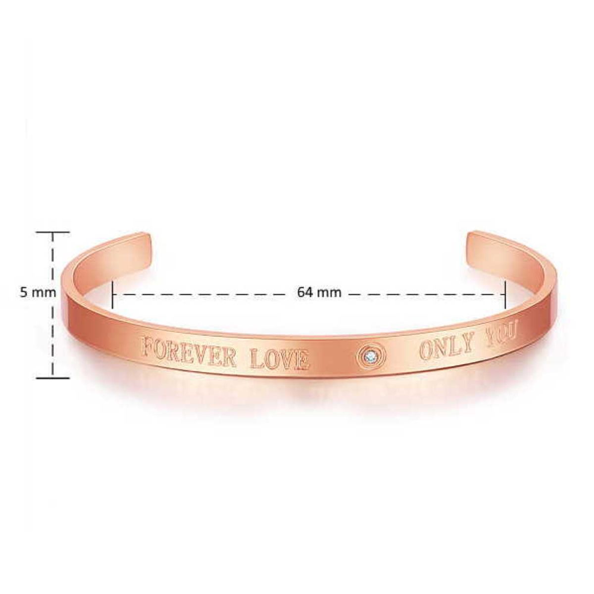 Sadingo Edelstahlarmreif Mit Gravur | "Forever Love - Only You"