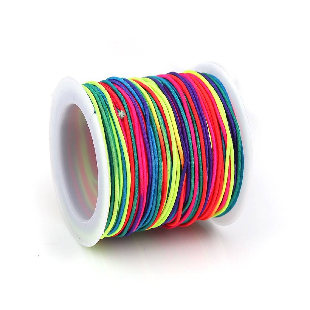 Sadingo Elastikband Regenbogenfarben 1 Rolle 1 mm Stärke