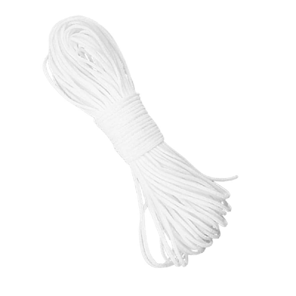 Sadingo Elastische Schnur weiß, 100 Meter, weiches Band