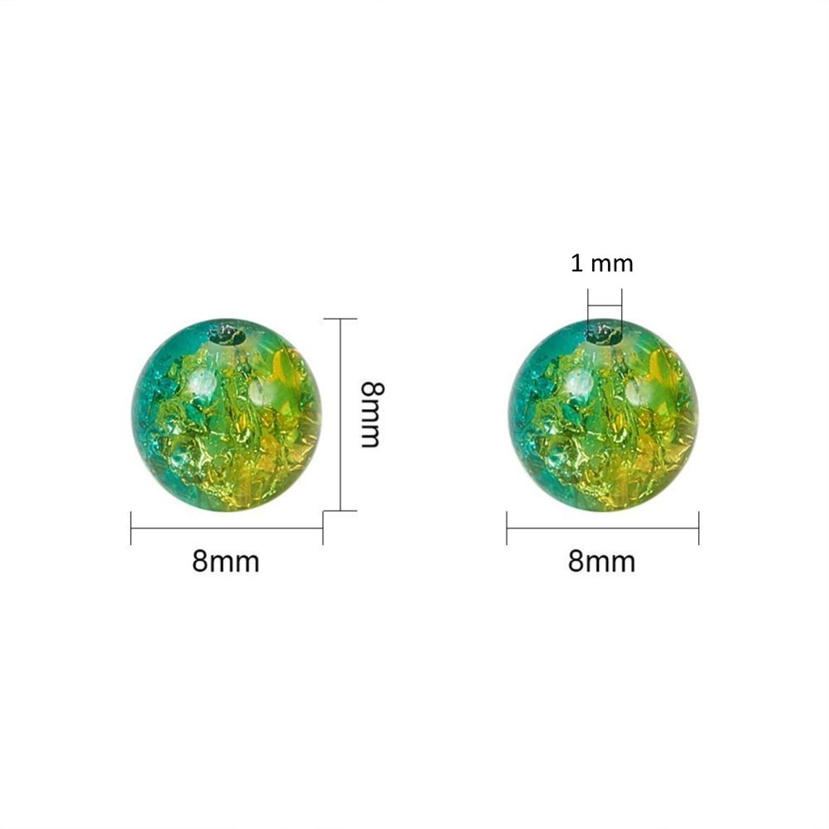 Sadingo Glasperlen Crackle Zum Basteln 8mm, Ca. 170 Perlen