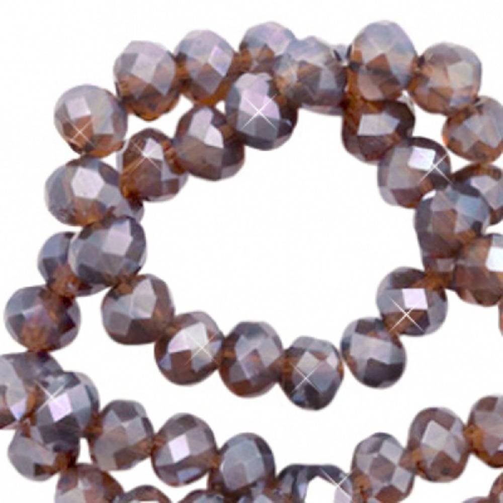 Sadingo Glasperlen Facettiert Lila glänzend 6mm 80 Stück