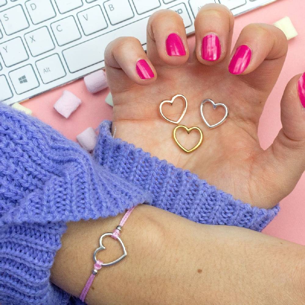 Sadingo Herz Schmuckverbinder In Wählbarer Farbe, 10 Stück