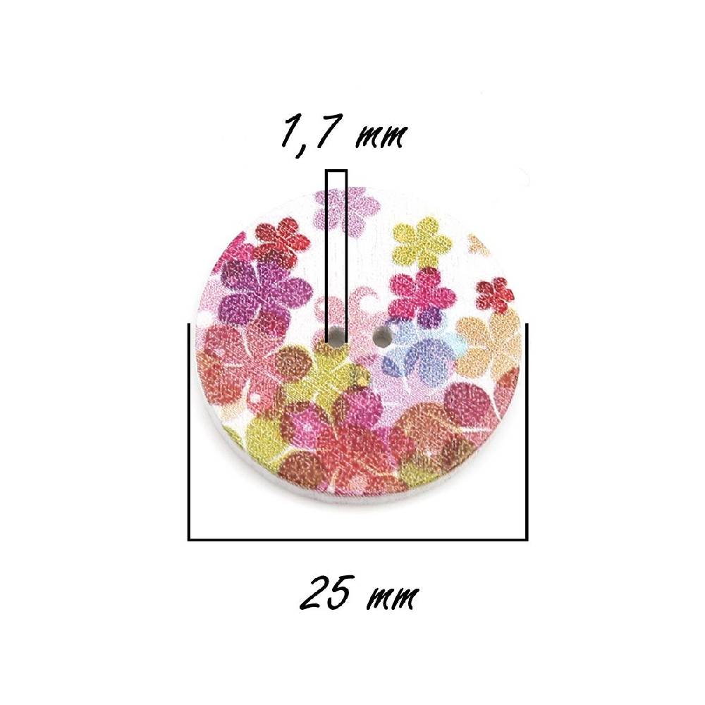 Sadingo Holzknöpfe Blumen Mix - 100 Stück - 25 Mm Online Sichern