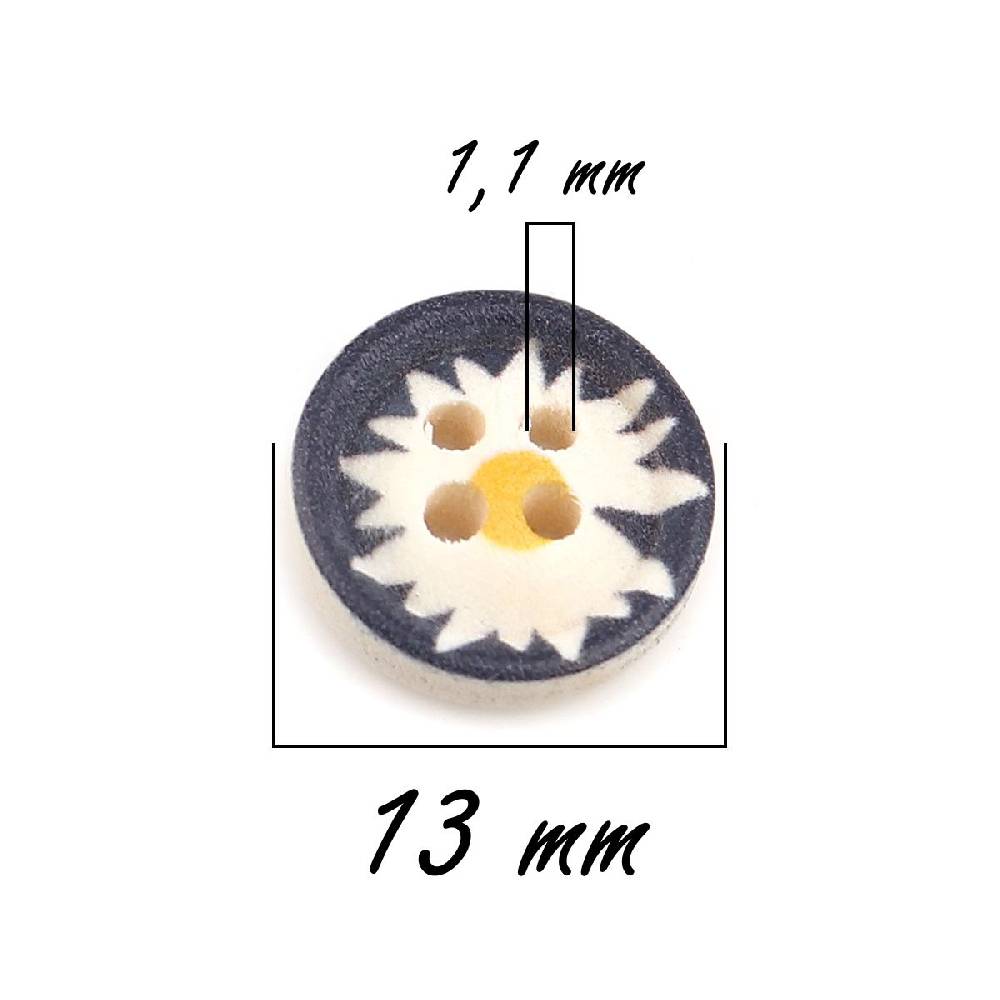 Sadingo Holzknöpfe Mit Gänseblümchen In Verschiedener Größe