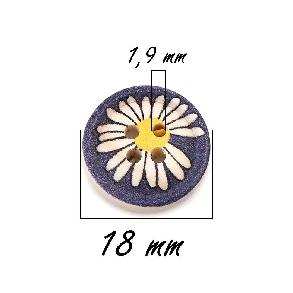 Sadingo Holzknöpfe Mit Gänseblümchen In Verschiedener Größe