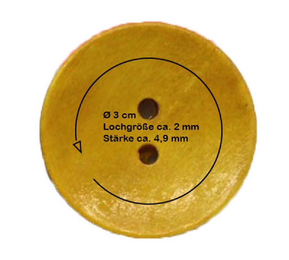 Sadingo Holzknöpfe Zum Aufnähen, 50 Stück-Ø 3 Cm, Bunter Mix