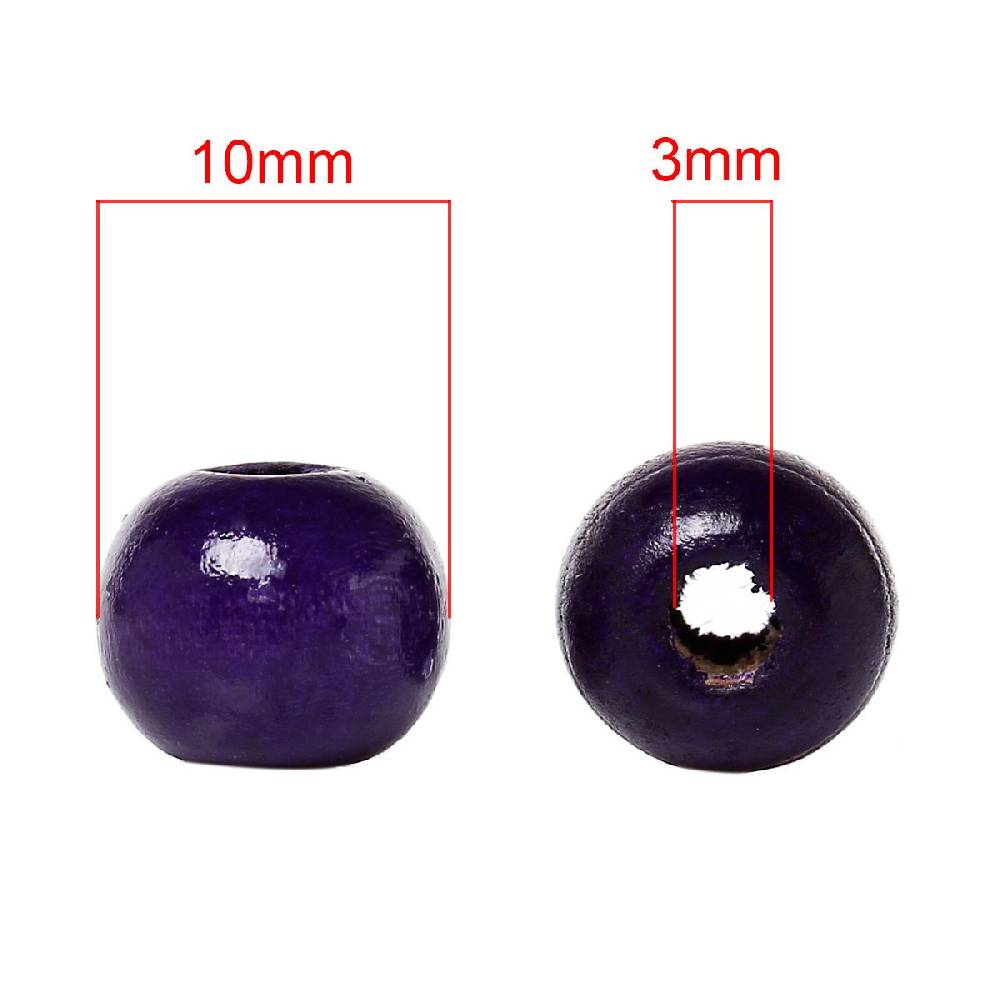 Sadingo Holzperlen Bunt, Zum Auffädeln 200 Stück 10mm