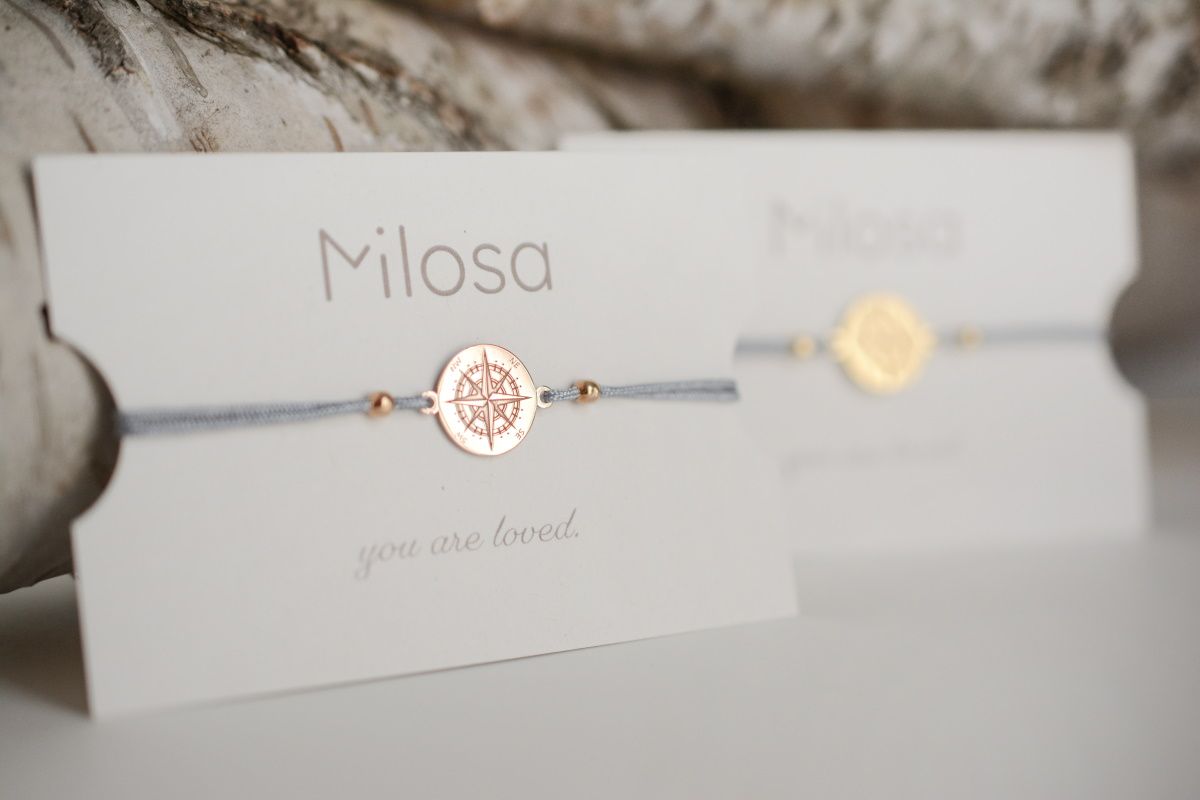 Sadingo Kompass Armband Damen 925 Silber (größenverstellbar)