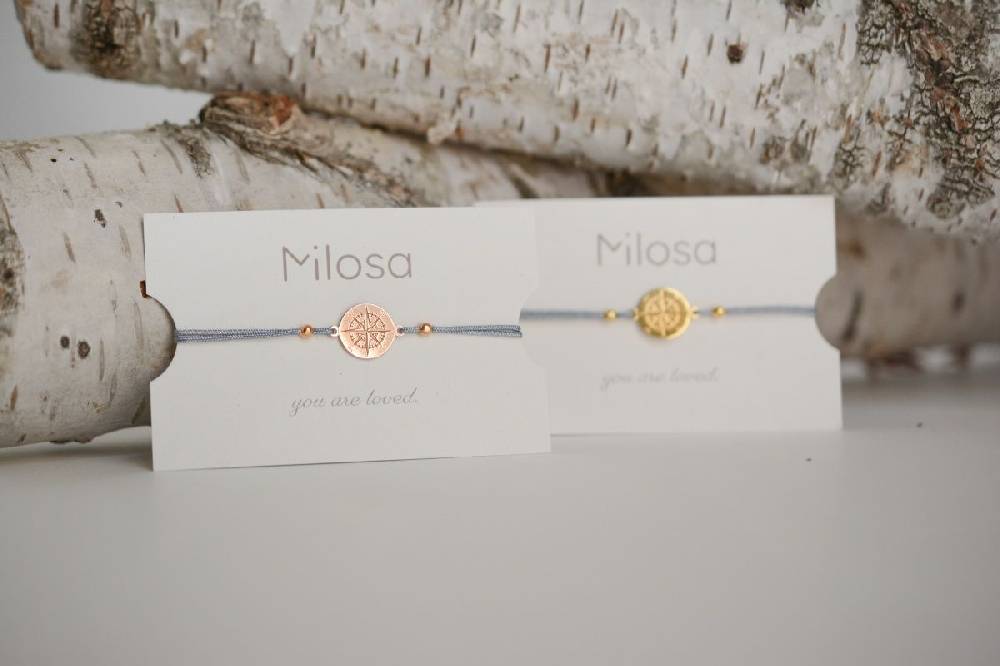 Sadingo Kompass Armband Damen 925 Silber (größenverstellbar)