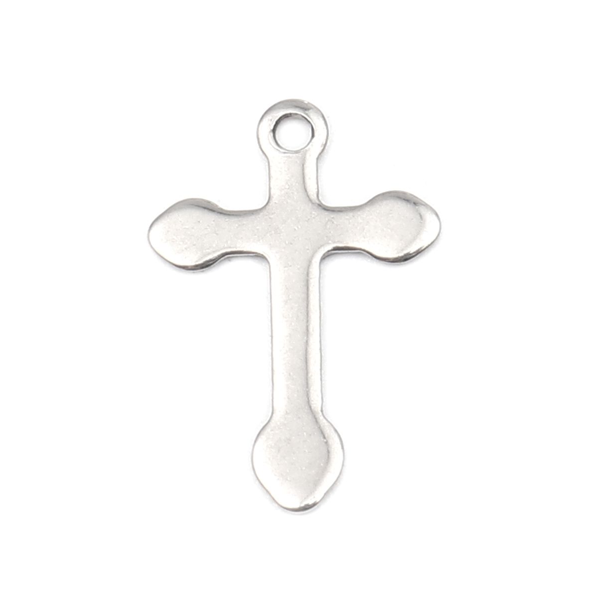 Sadingo Kreuz Anhänger Silber 10 Stück 12x18mm, Bastelbedarf