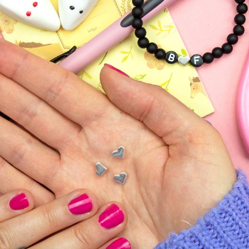 Sadingo Metallperlen Herz In Silber, Versilbert, 7x6mm, 20 Stück